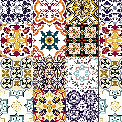 Papel de Parede Adesivo Autocolante Decoração Cozinha Azulejo Colorido 1.50 Metros