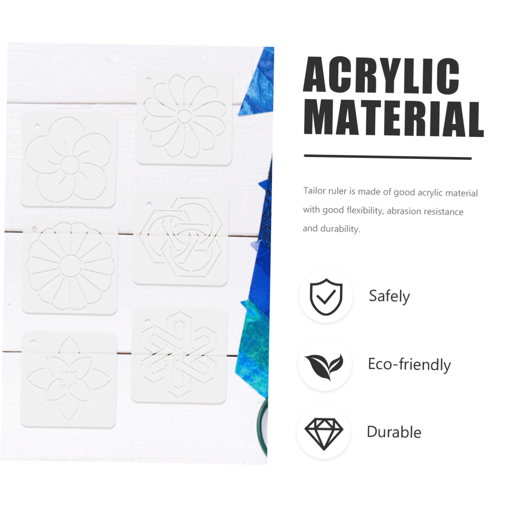 STOBOK 18piezas Plantillas De Acolchado Acrílicas Para Herramientas De Costura y Patchwork Material Duradero y Flexible Para Bordado y Manualidades