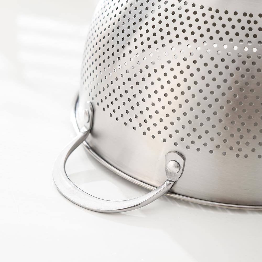 3 Pièces Passoire Inox Tamis Cuisine avec Poignées et Base Métal Ustensile Cuisine pour Pâtes Salade Riz
