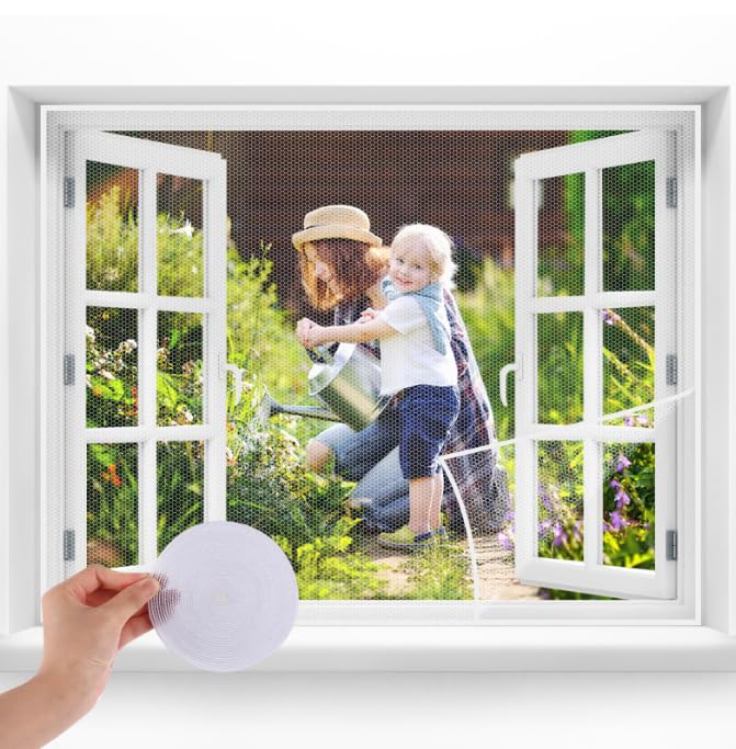Zanzariera Finestra Adesiva 150x200 Cm - Senza Fori, Montaggio A Nastro, Antizanzare - Foto 11