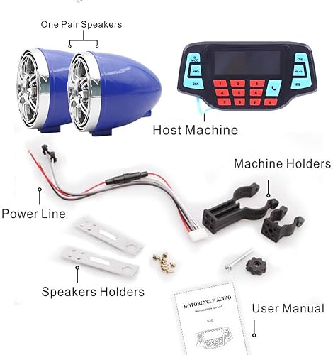 Miniatura 5 de Altavoz inalámbrico Bluetooth de 3 pulgadas para motocicleta, resistente a la intemperie, reproductor de música MP3, sistema de amplificador estéreo
