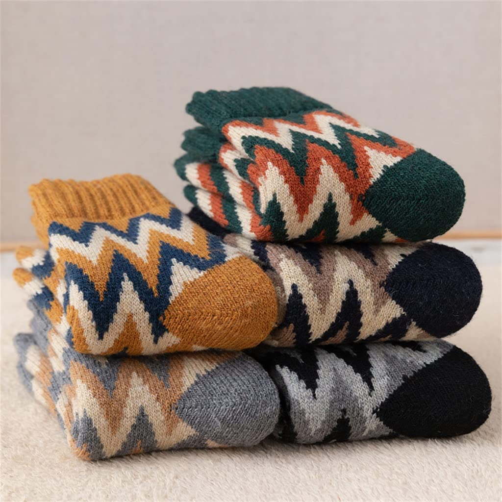 Chaussettes mi-tube d'hiver super épaisses style britannique doublées velours pour homme et femme