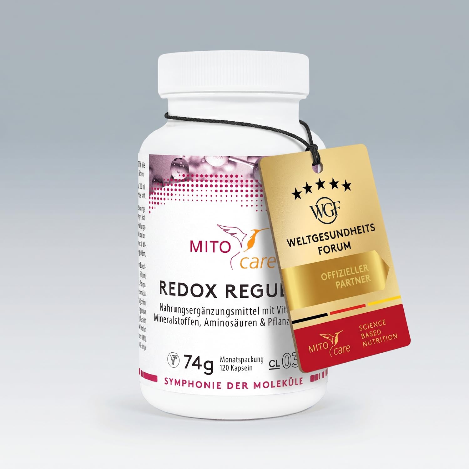 MITOcare Redox Regulat - Über 25 Nährstoffe - Formel gegen oxidativen Stress - Msm, Zink, Resveratrol - vegan & ohne Zusatzstoffe - Monatspackung mit 120 Kapseln - Produziert in Deutschland