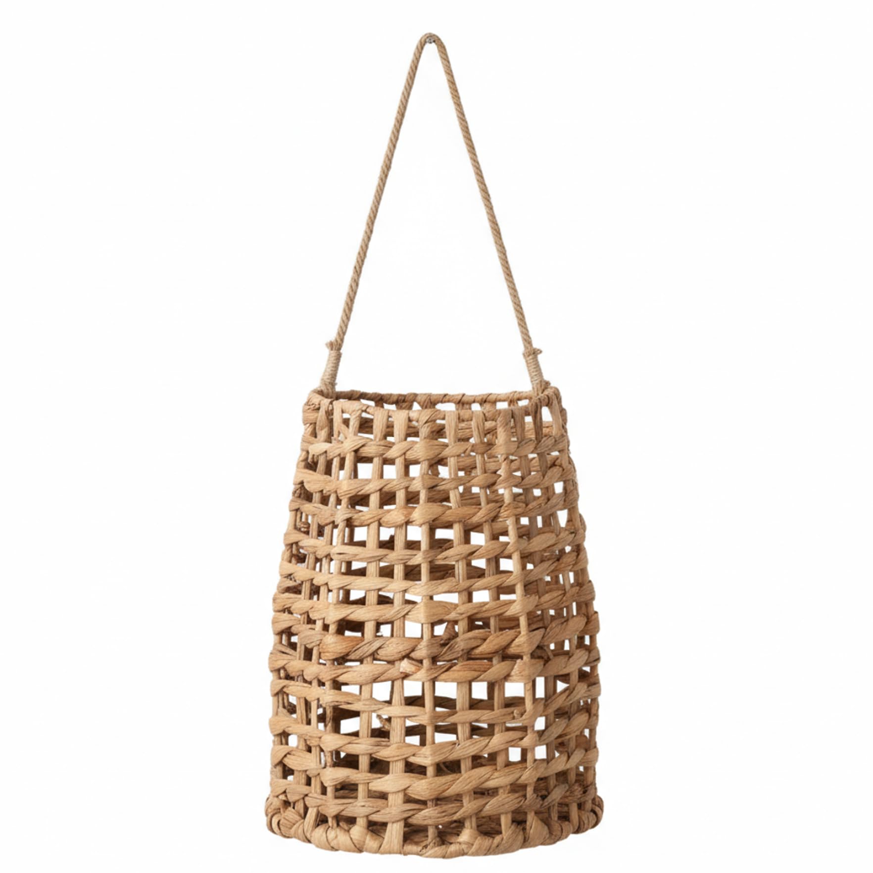 Cesta colgante de mimbre, cesta tejida a mano para colgar en la pared, cestas de pared de ratán natural, decoración, almacenamiento multiusos para cocina, baño, sala de estar, jardín de 6x3, 5x12 p.