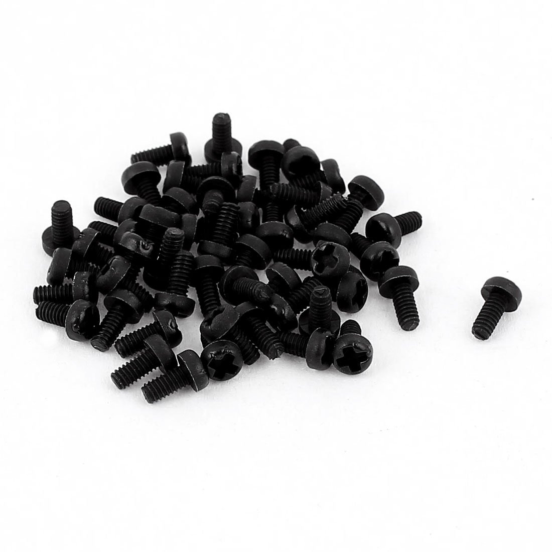 Uxcell Black Sourcingmap M2 X 4Mm Nylon Phillips Cross Pan Head Machine Screws 50 Pcs