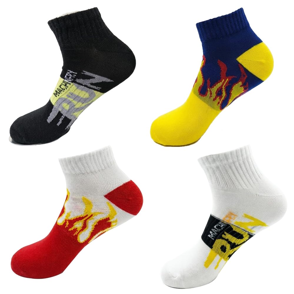 Unisex Ankle Socks Pack of 4 | Multicolor Graphic Designer Socks | Soft Cotton Blend | Breathable Casual Sports Socks for Men & Women | Free Size-image-8