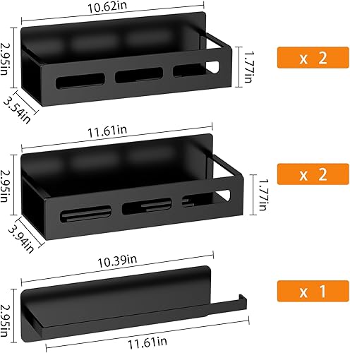 Miniatura 6 de Paquete de 3 organizadores magnéticos para especias para refrigerador, estante de refrigerador para organizadores y almacenamiento de cocina,