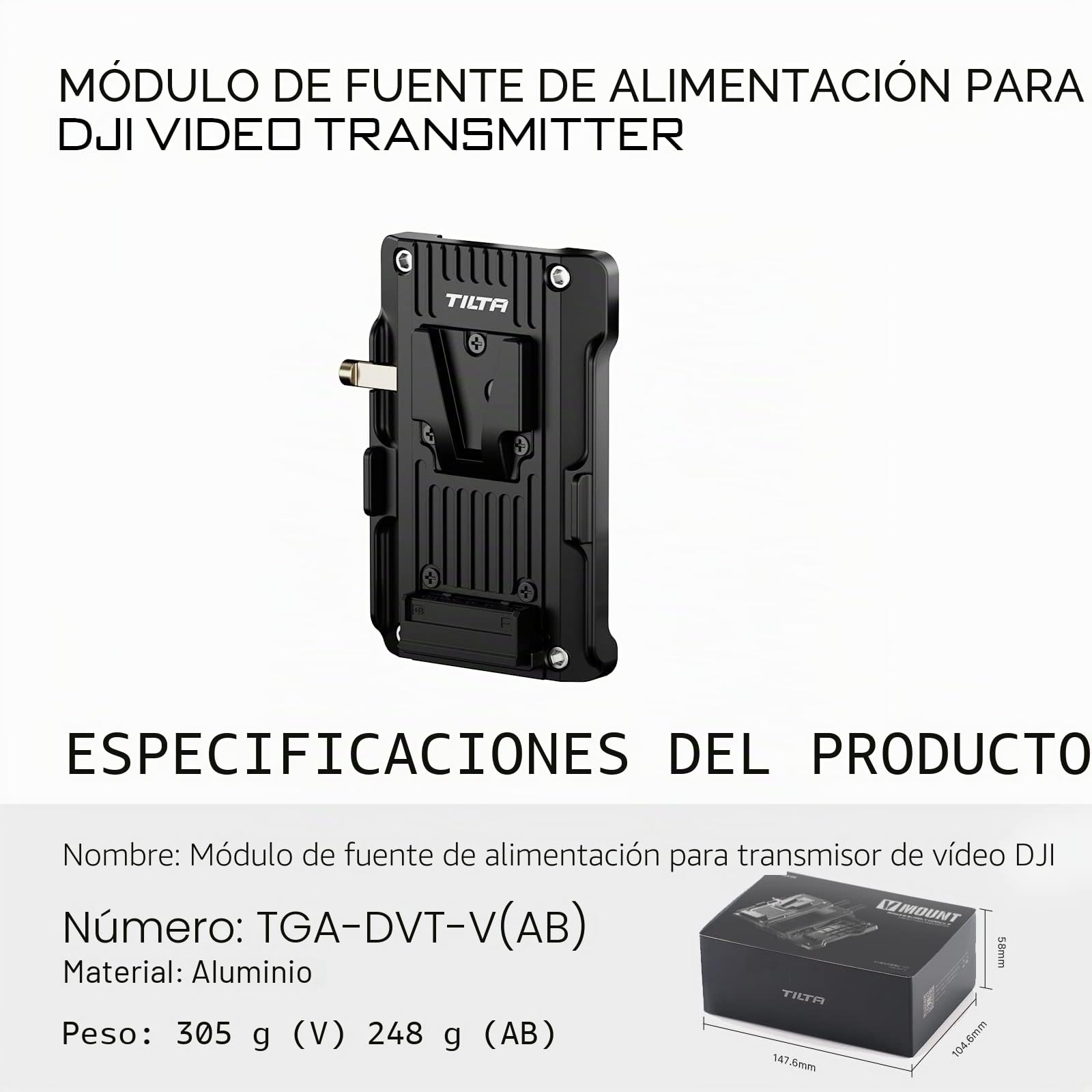Tilta Power Supply Module Módulo de Fuente de alimentación para dji Video Transmisor Camera Accesorios Kit de fabricación de Video-V Mount TGA-DVT-V