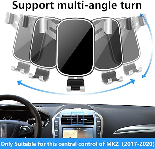 Miniatura 5 de musttrue LUNQIN Soporte para teléfono de automóvil para Lincoln MKZ 2017-2020 teléfonos grandes con fundas Accesorios de automóvil soporte de