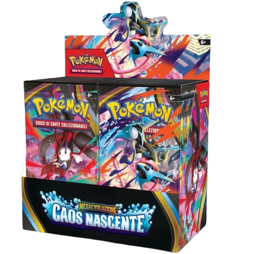 Pokémon Megaevoluzione Caos Nascente Box Display 36 Buste Italiano + 100 Soft Sleeves by Baruzcard