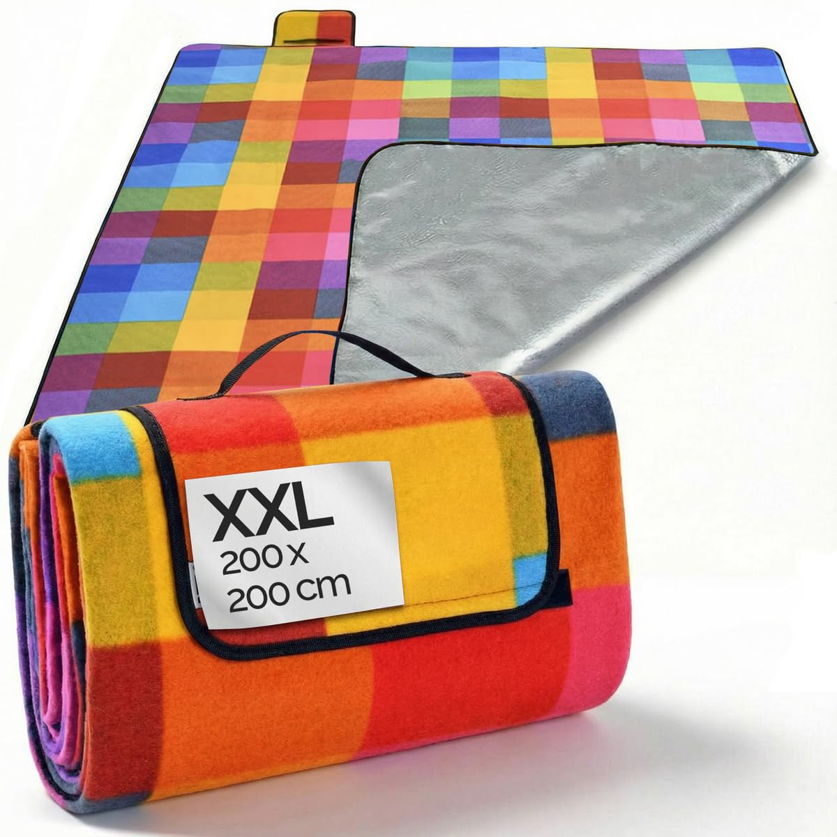 Detex Coperta da Picnic XL 200x200 Impermeabile Isolante 4-6 Persone