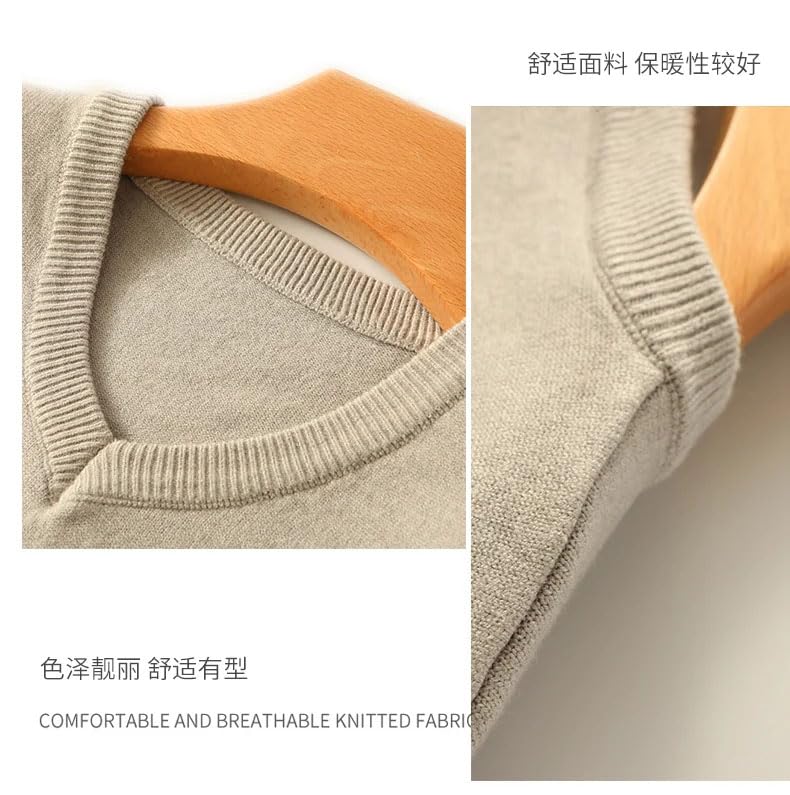 Men's Knitting V-Collar Loose Solid Color Sweaters Vest Soft Warm Sleeveless Sweater Loose Fit Sleeveless Pullover2