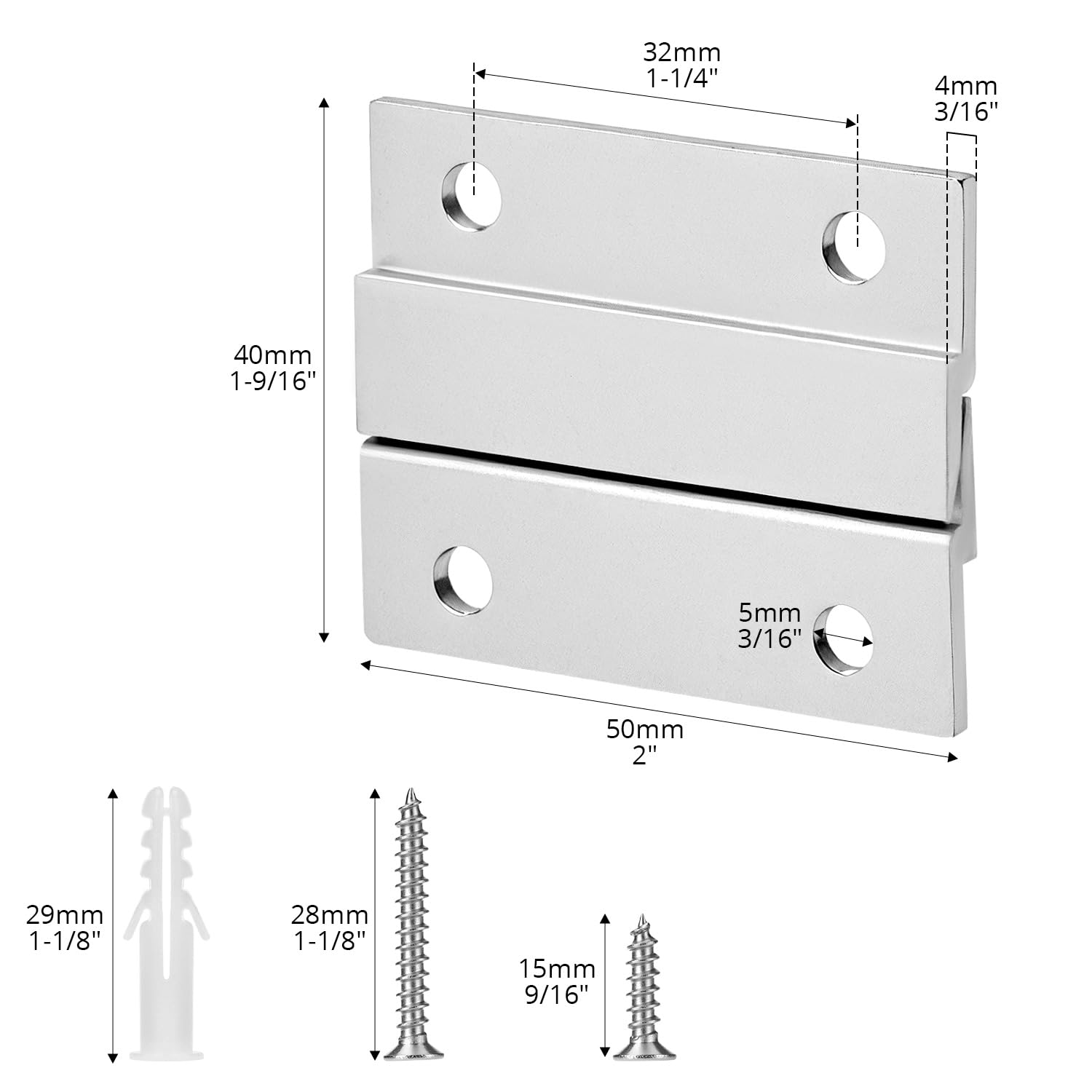 QWORK® 2 works Aluminum French Cleat Picture Hanger Mirror Hanger, 2"/50mm, Supports 30lbs/13.6KG - Image 2
