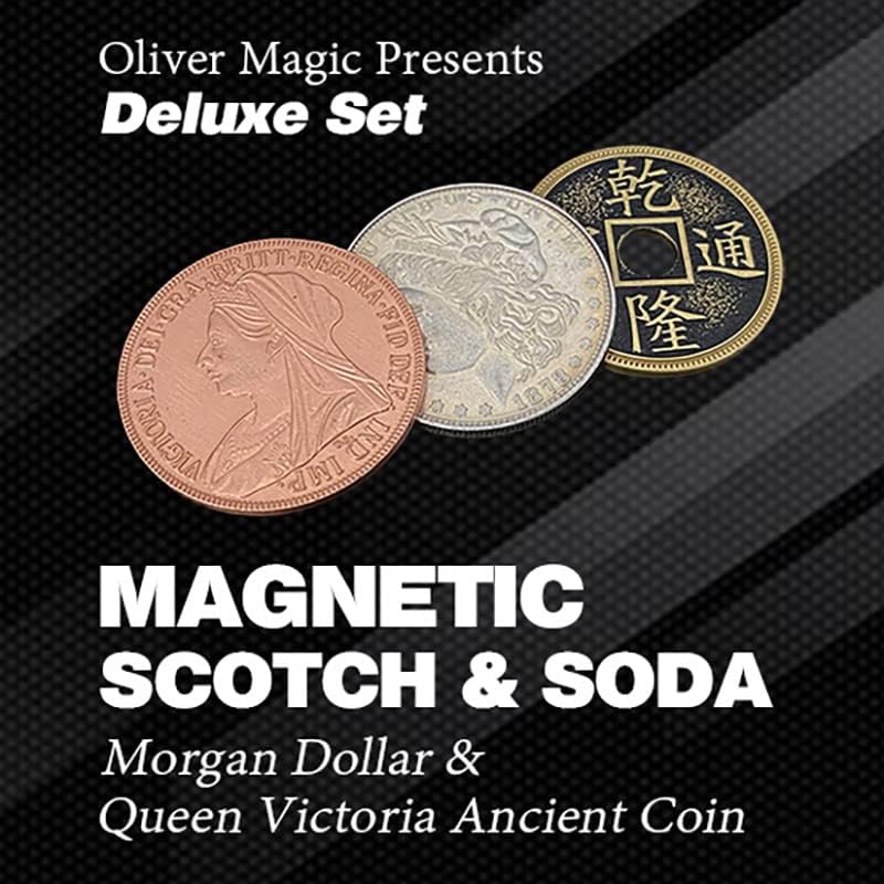 Miniatura 2 de SUMAG Magnético Scotch and Soda (Morgan Dollar and Queen Victoria Ancient Coin) Monedas Trucos de magia para magos Primer plano Ilusiones Trucos de