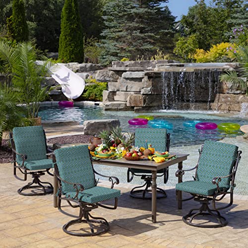 Image of Arden Outdoor Midback Chair Cushion, 18 x 16.5, Water Repellent, Fade Resistant 18 x 16.5, Alana Tile