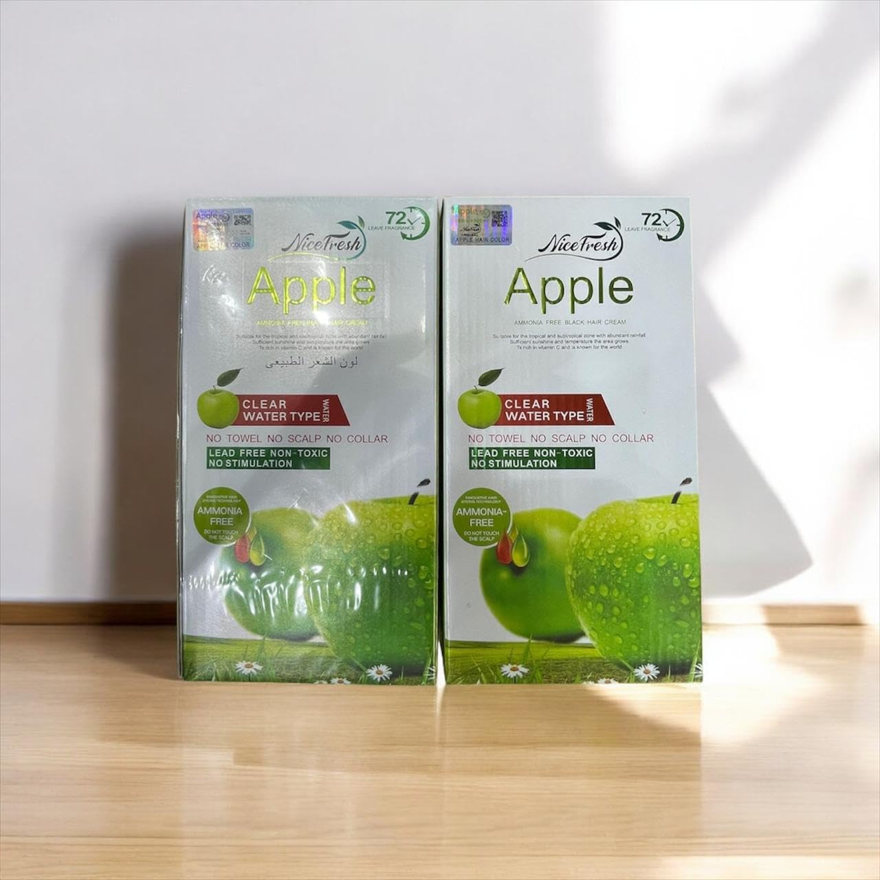 Protein Queen Apple Ammonia-Free Black Hair Cream, 100% Organic Black Hair Dye- Natural Black Hair Color cream Hair Dye, Natural Black 500x2ml (Apple 72hr) 2pcs