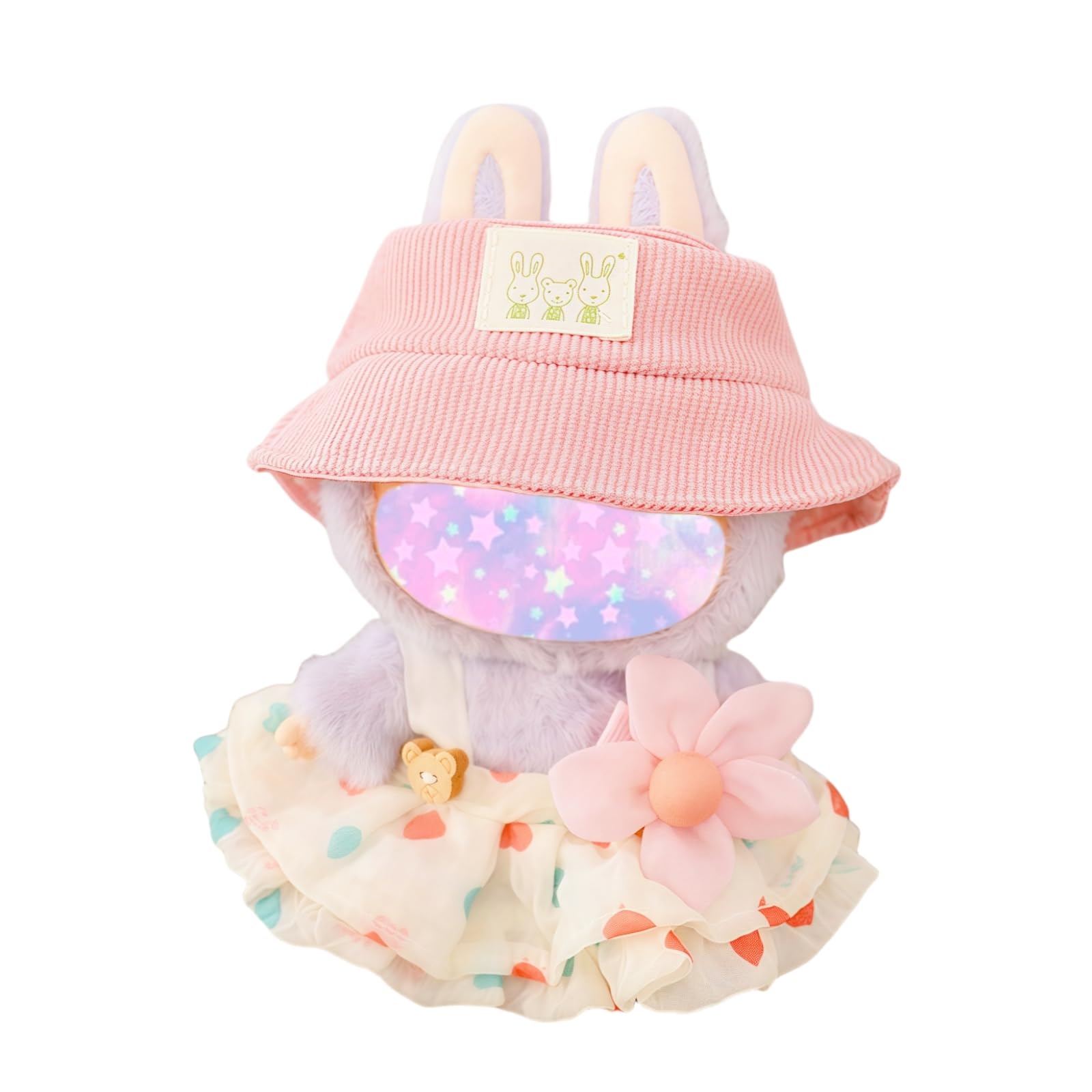 17cm Doll Clothes Set, 3 Pieces Dress Outfit Set for 6.7inch Doll Suit, Fashion Chic Hat & Clothes Accessories for 1st/2nd/3rd Gen Dolls Play & Display Light Beige