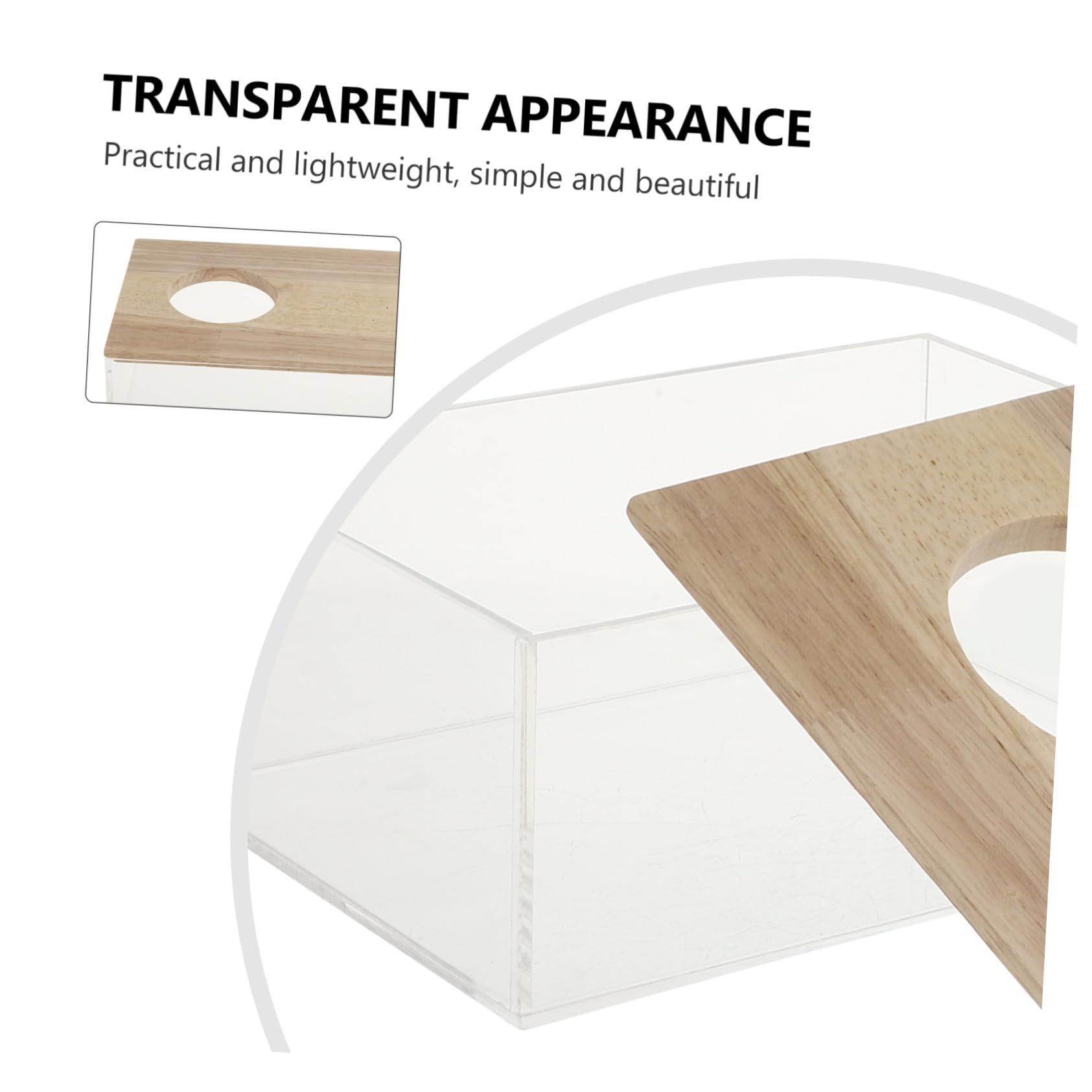 NOLITOY Hamsterbadewanne aus Acryl und Holz Transparente mit Glatter Oberfläche Sicheres Sandbad für Hamster und Meerschweinchen im Heim und Zoofachhandelsbereich