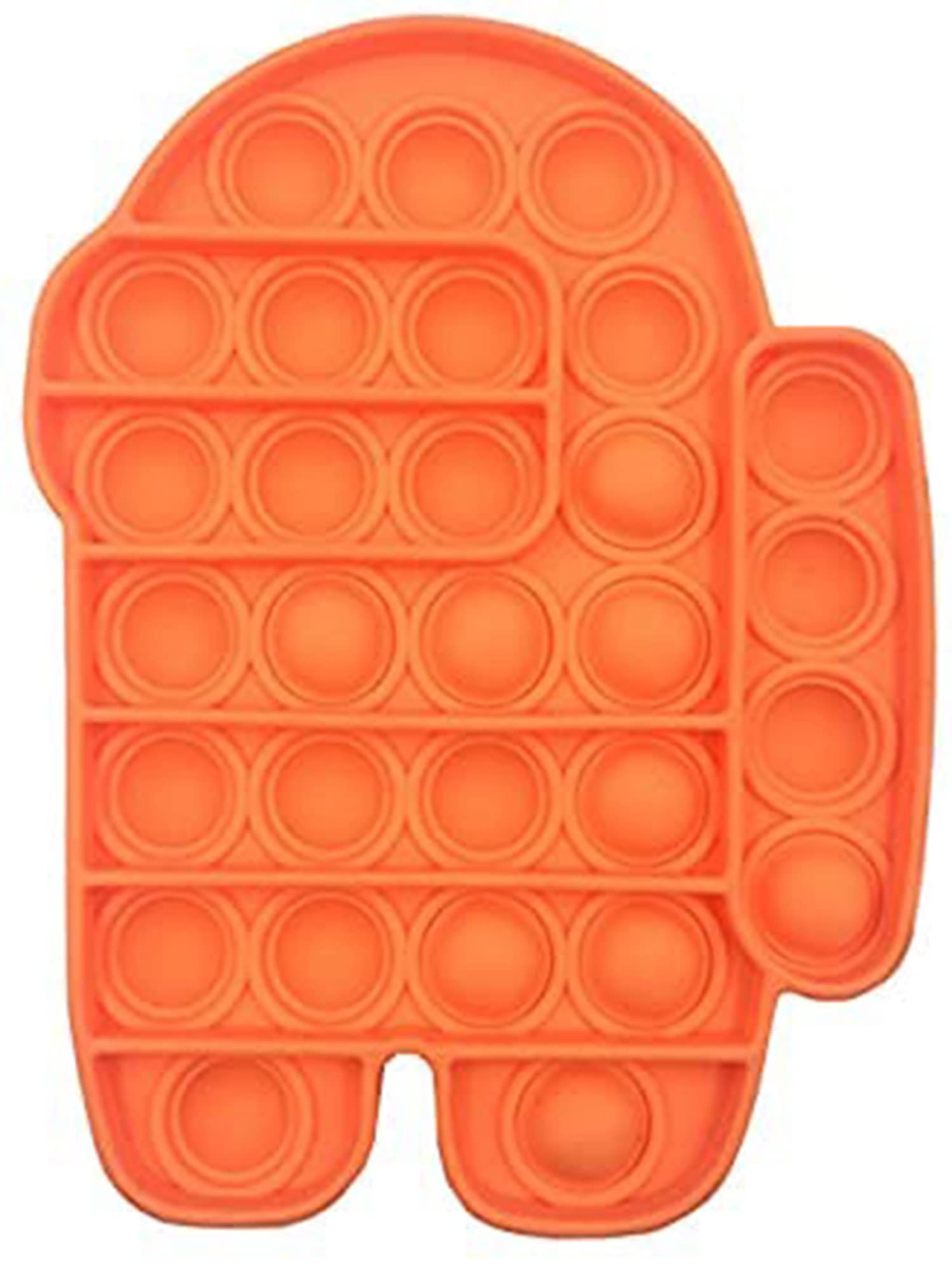 Pop Bubble Fidget, Stress Reliever Silicone Stress Reliever Toys, Push Bubble Sensory Toy, Anti Stress Silicone Squishy Toys for Kids and Adults -Orange