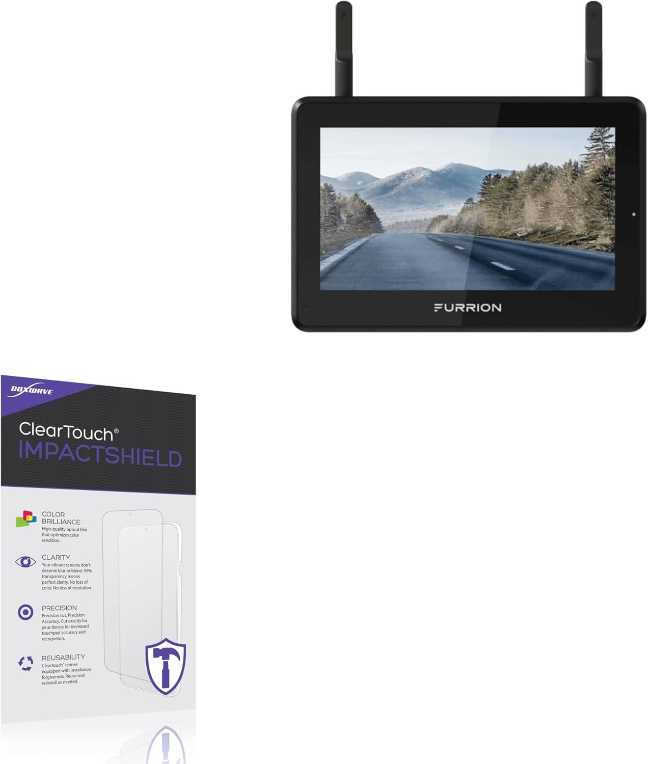 BoxWave Screen Protector Compatible With Furrion Vision S+ (7 in) - ClearTouch ImpactShield (2-Pack), Impenetrable Screen Protector Flexible Film