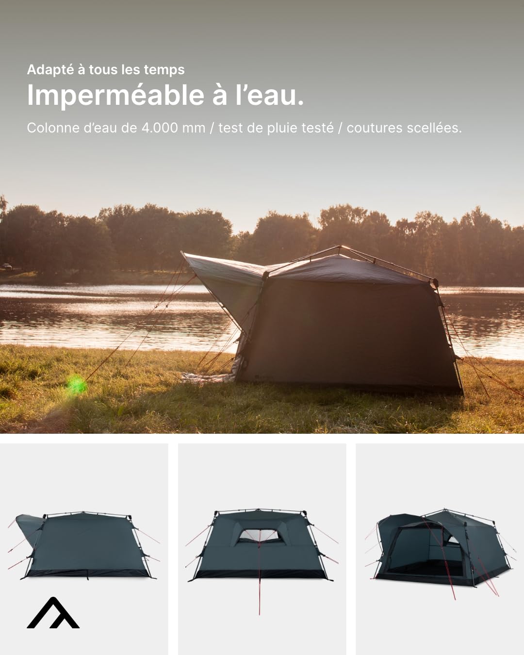qeedo Quick Villa, Tente de Camping familiale (4 ou 5 Personnes) avec Quick-Up-System