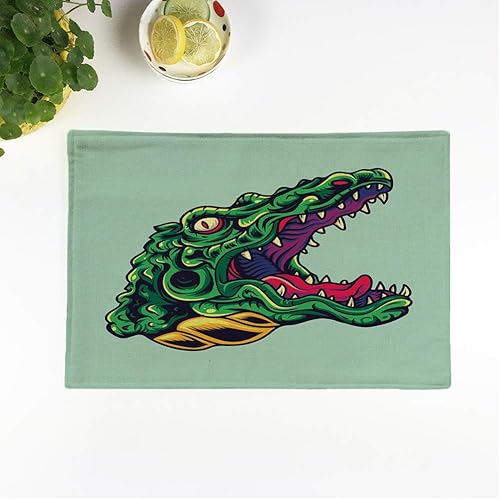 rouihot - Juego de 4 manteles individuales coloridos para mascotas, diseño de cachorro de raza, color rosa, 12.5 x 17 pulgadas, antideslizantes,