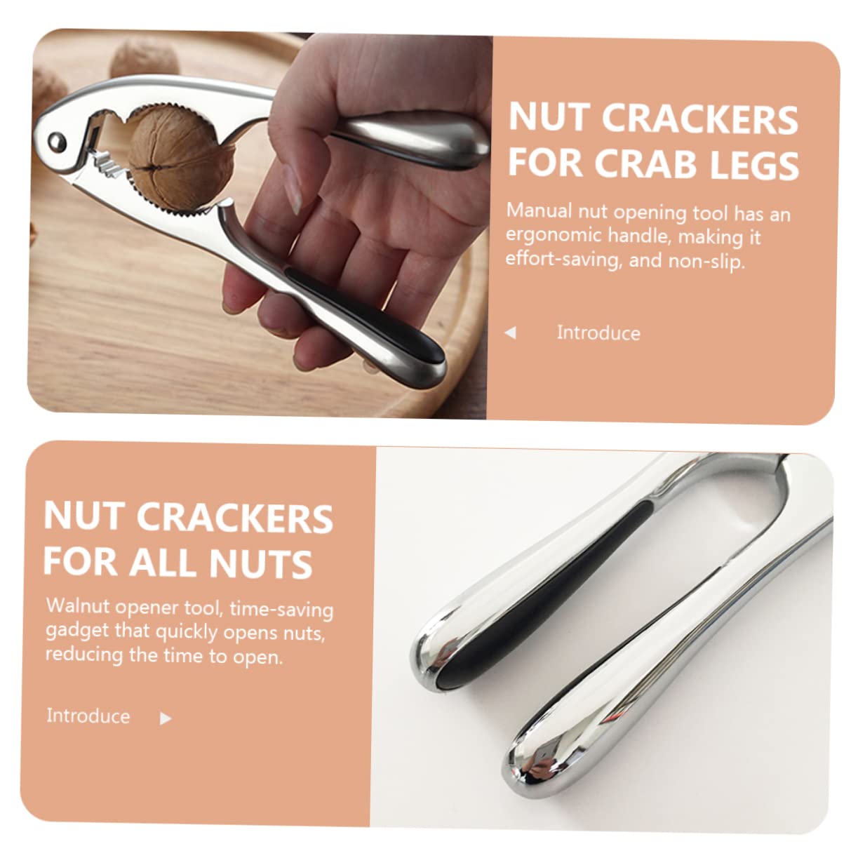 BRIGHTFUFU Walnut Cracker Tool for All Nuts Ergonomic Handheld Opener for Pecans and Almonds Effort Saving Design for Quick Nut Opening Kitchen Gadget