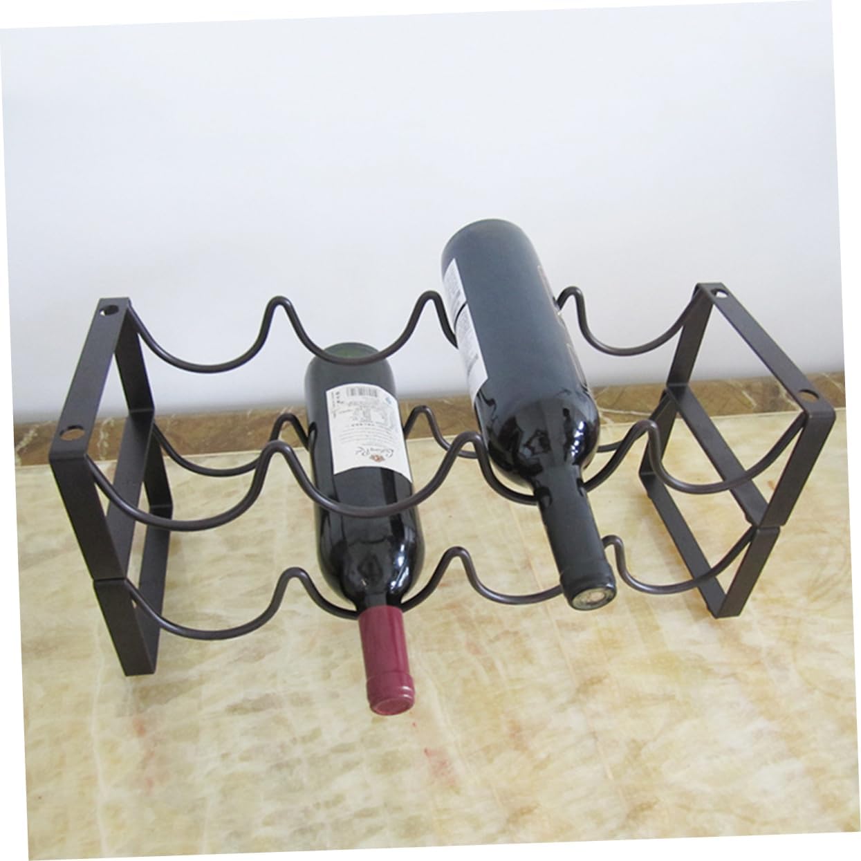PRETYZOOM Elegant Wine Racks Countertop Modular Design Stable Non-Slip Bottle Storage Stand