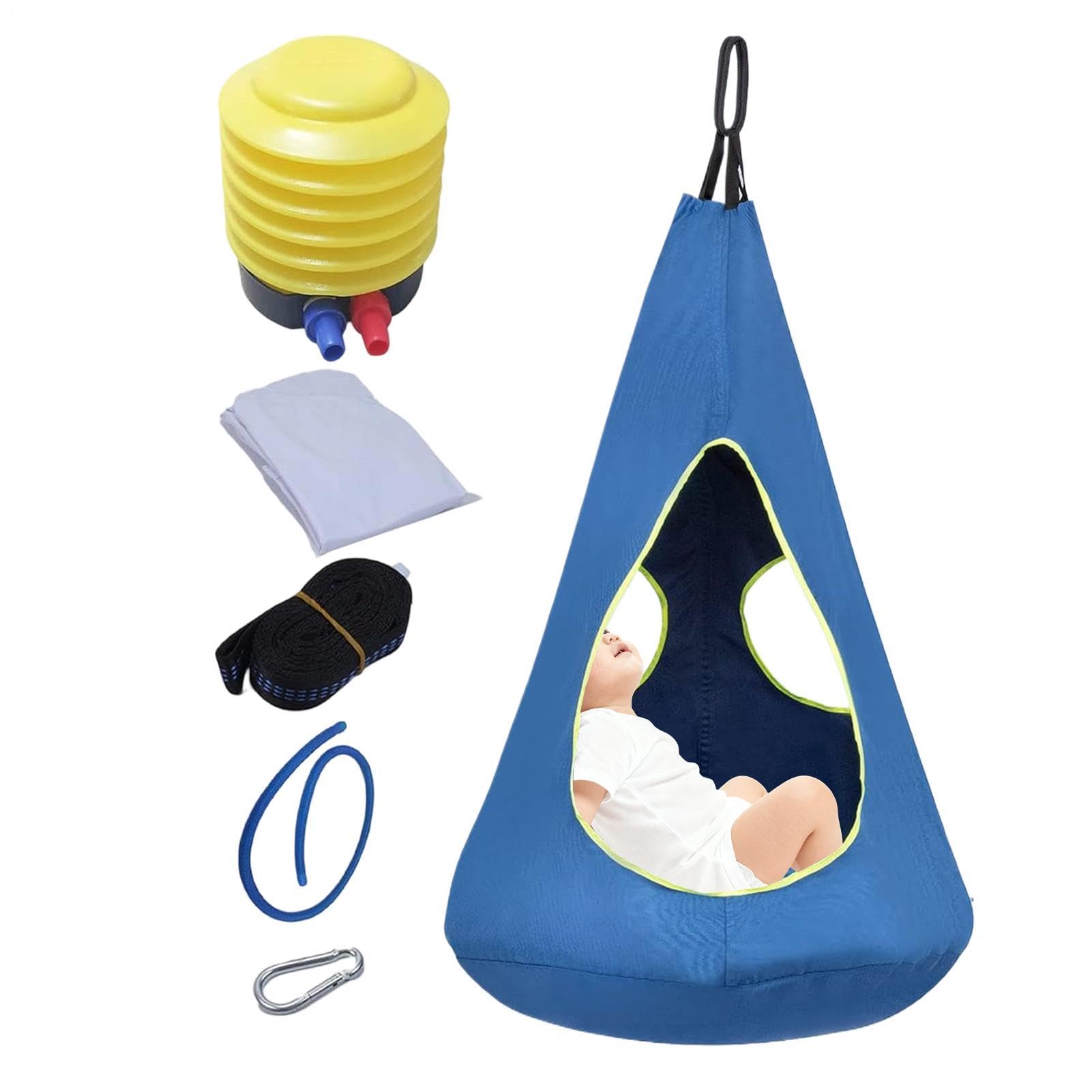 Sedia Amaca Altalena Pod - Sedile Sospeso Regolabile Con Capacità Di 150 Kg Ammortizzata, Design Confortevole Sedia Relax Multifunzionale, Di Supporto Durevole Soggiorno Giardino Patio Prato I