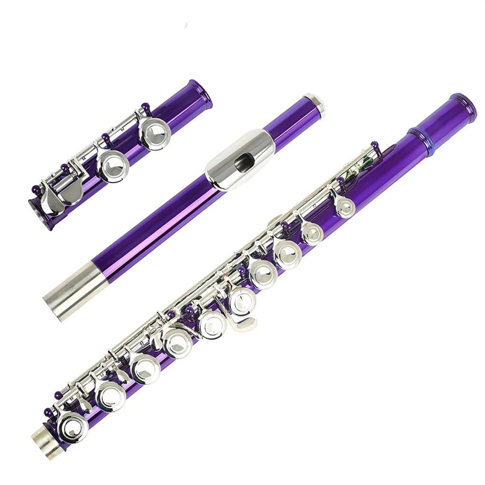 Profesional Flauta Travesera Flauta Púrpura De 16 Agujeros Tono C Agujero Cerrado Flauta De Cuproníquel Con Llave Plateada Con Accesorios De Flauta