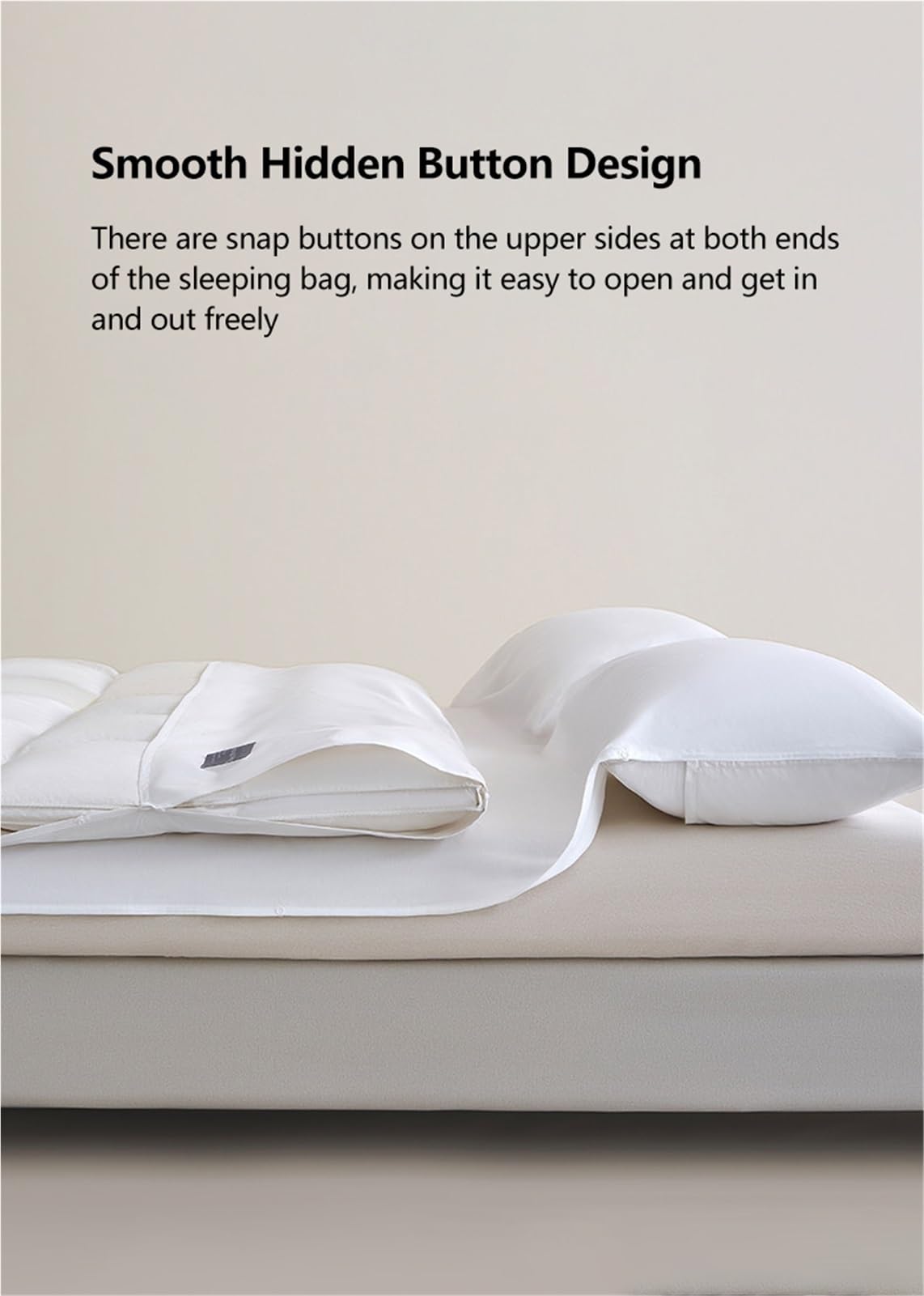 Sacco a Pelo in Cotone Lenzuolo da Viaggio 2 in 1 for Adulti Sacco a Pelo Estivo Portatile Ultraleggero for Zaino in Spalla Hotel Ostelli Viaggi d'Affari Campeggio(White,190x210cm-74x82)