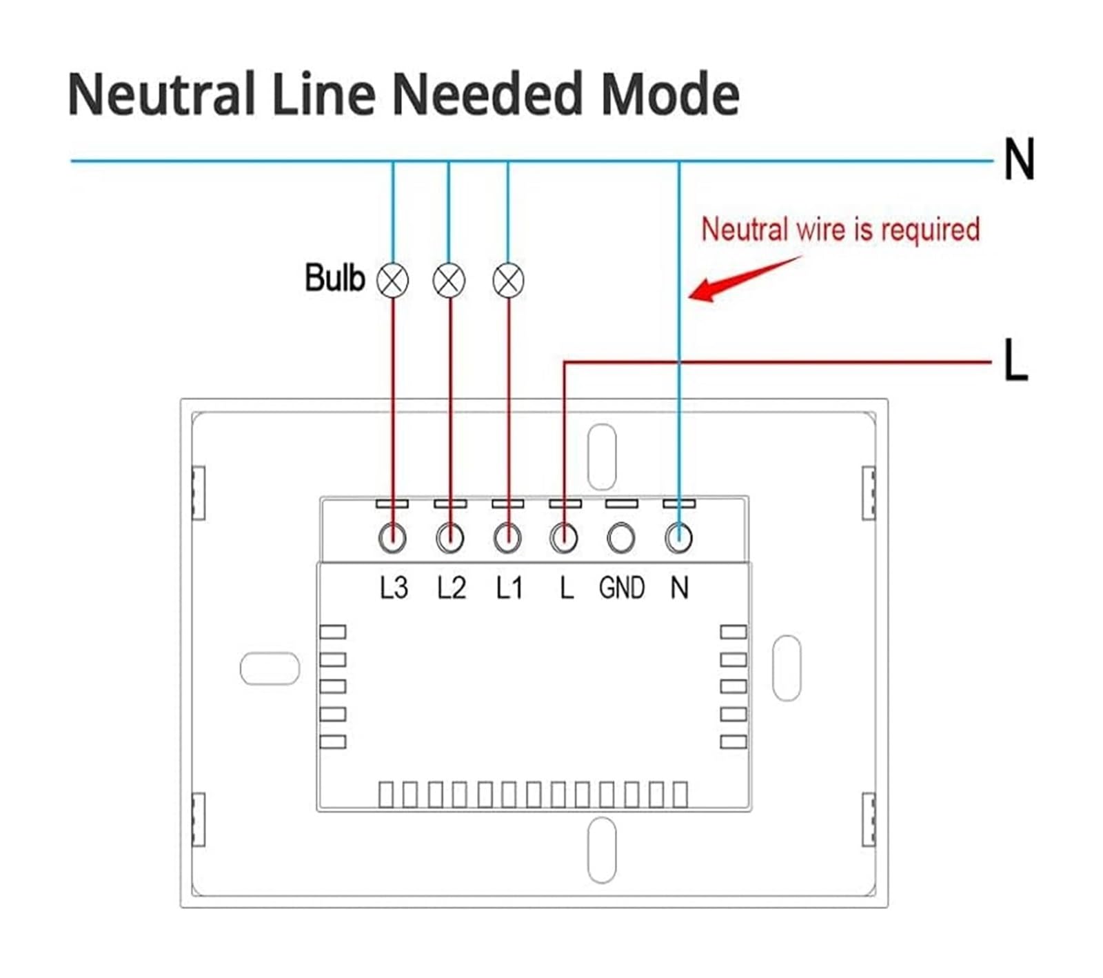 Interruptor de luz inteligente táctil 110-240V sin cable neutro multicolor 1-4 bandas(Ivory)