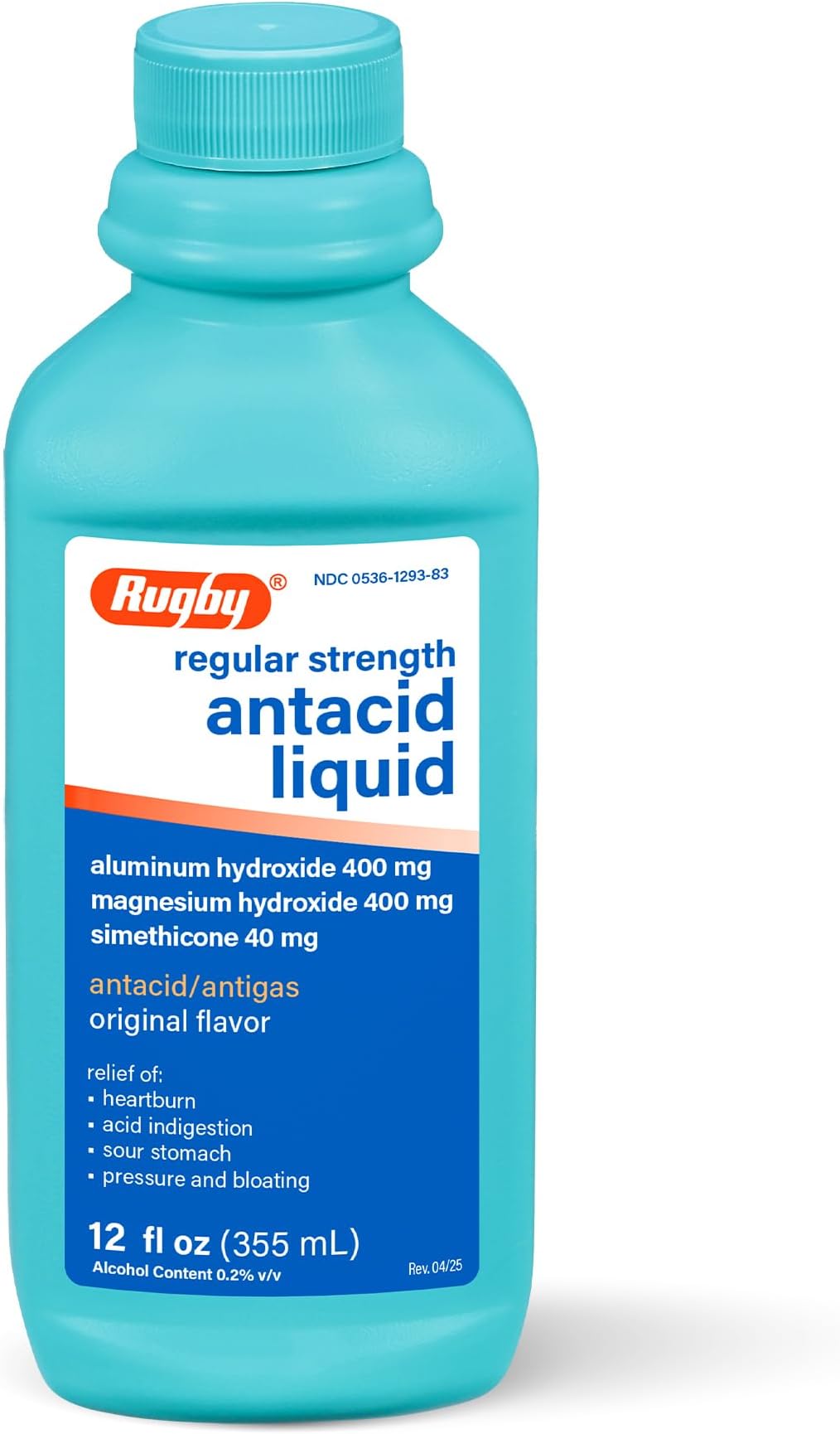 UVUBXT Rugby Laboratories Antacid Liquid Regular Strength Aluminum Hydroxide 400 mg Magnesium Hydroxide 400 mg Simethicone 40 mg Antacid and Antigas Original Flavor (Pack of 1)