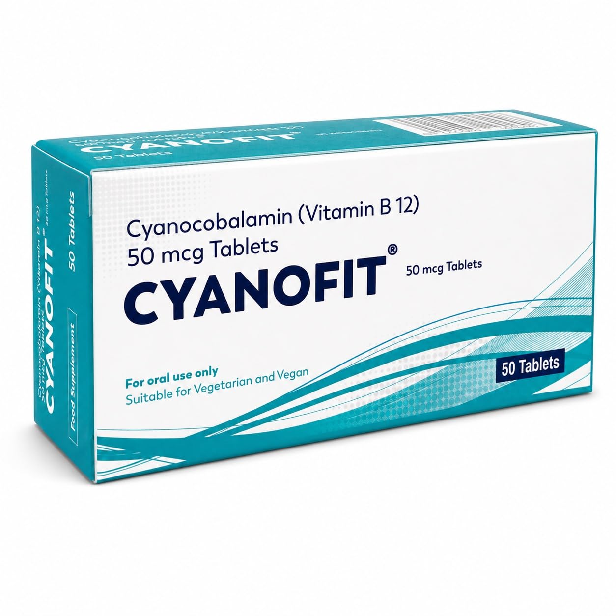 Cyanofit Vitamin B12-50 Tablets (7 Weeks Supply) – Cyanocobalamin B12 50mcg Supplement