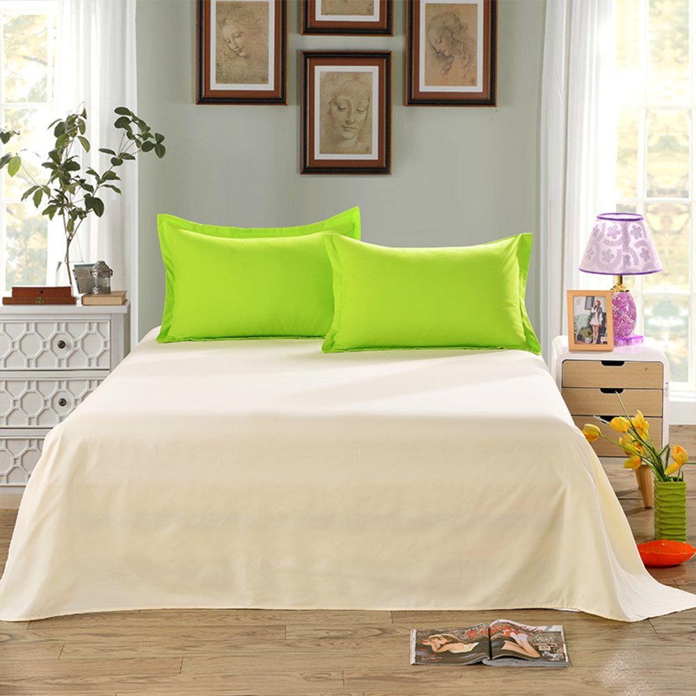 Drap plat poncé couleur unie 230x230cm drap de lit dortoir simple en tissu doux