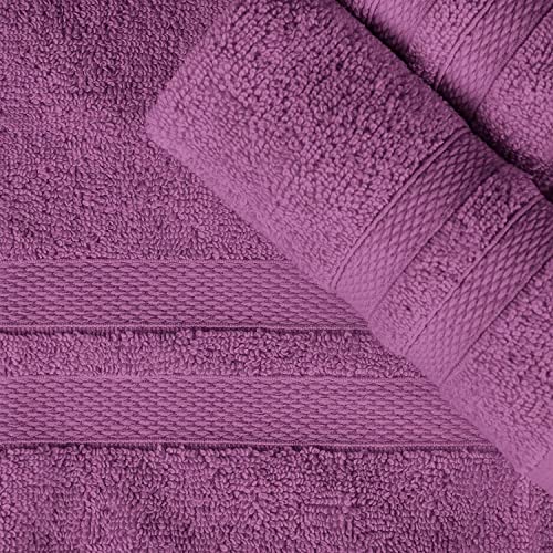 Wholesale Trade Dealz Pack of 2 Large Jumbo Bath Sheet Towels(75 x 150 cm) 100% Egyptian Cotton Big Bath Sheets Quick dry & Absorbent (Purple, Cotton) - Image 2