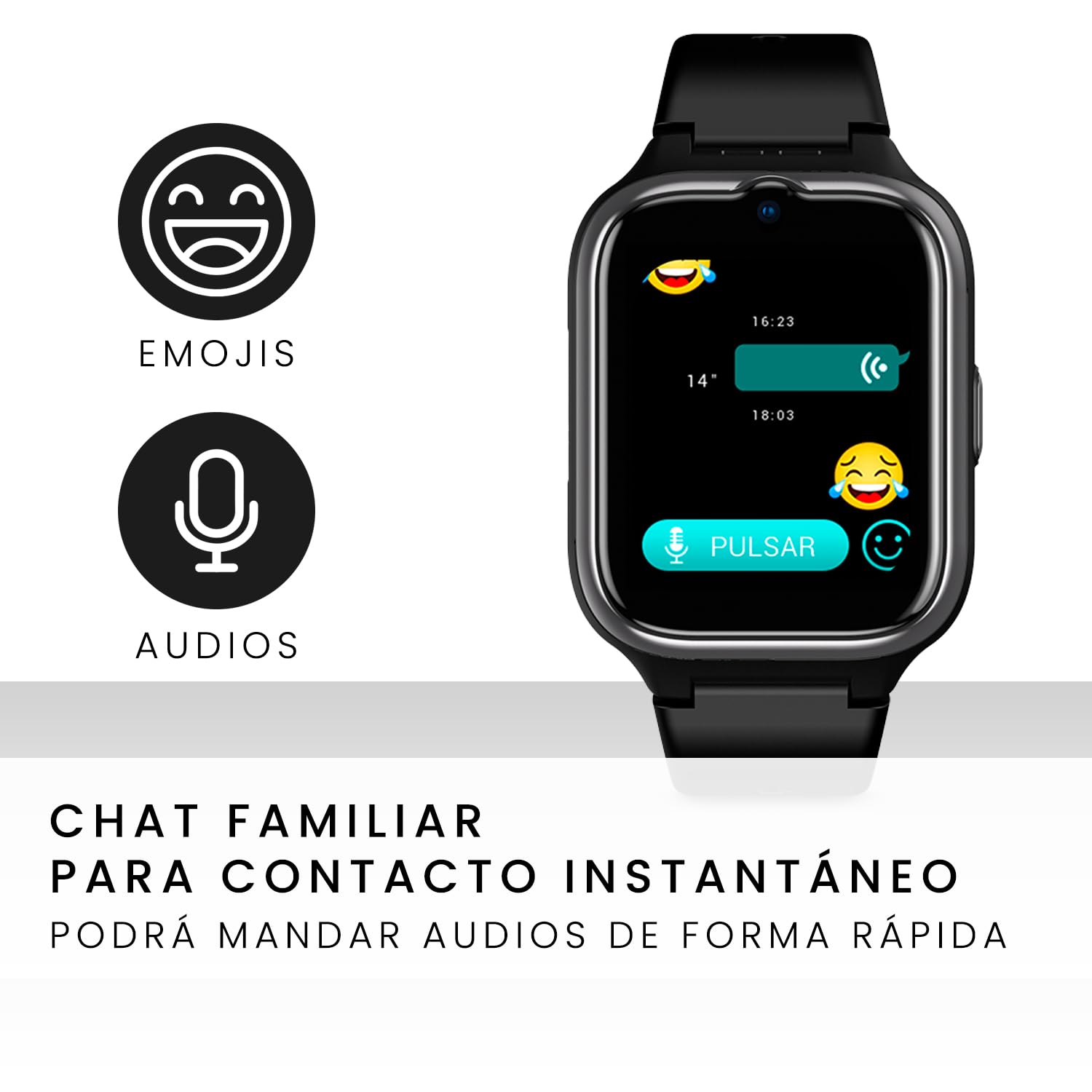 SPC SMARTEE 4G Senior - Reloj Inteligente para Mayores, GPS y botón SOS | Con iconos grandes en pantalla, 4G para llamadas y videollamadas, ritmo cardíaco y gestionable desde SPC SMART CLAN