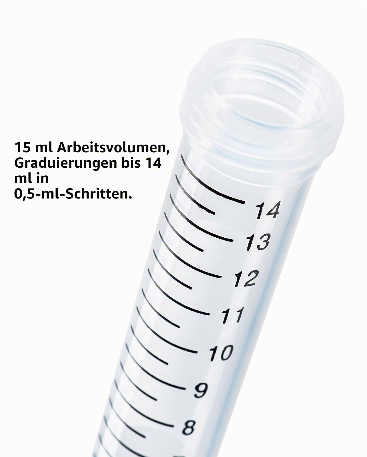 Globe Scientific 15mL Centrifuge Tube with Attached Blue Flat Top Screw Cap, 6286, Polypropylene, Sterile, Printed Graduation, Racked, 50/Rack, 500/CS