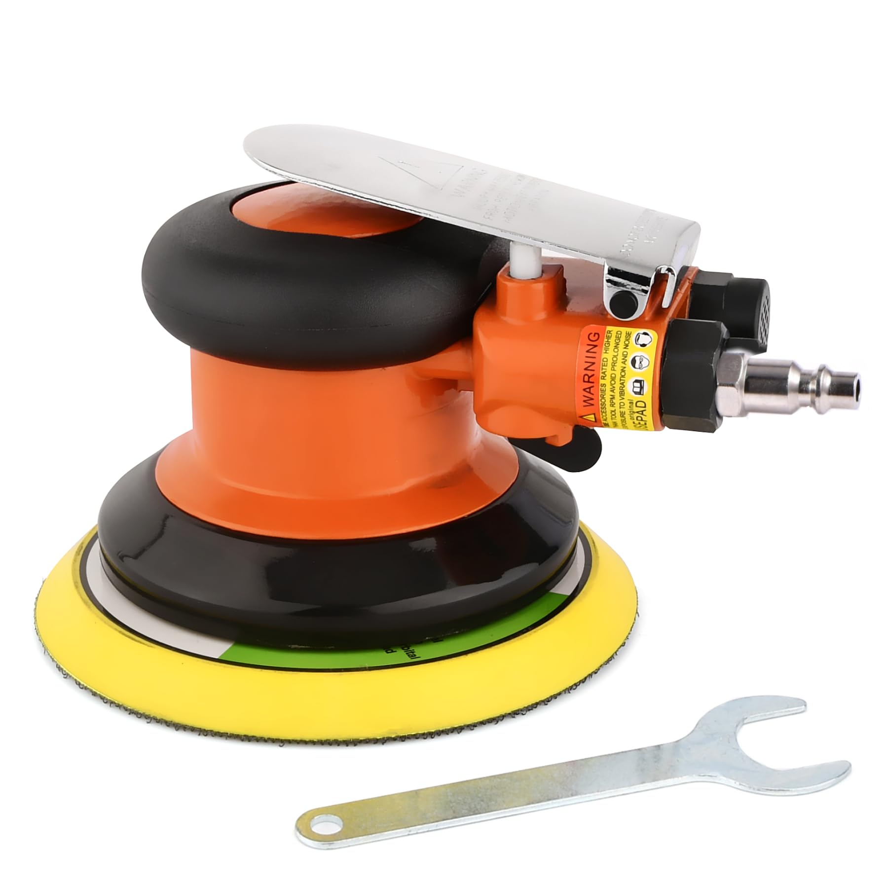 Levigatrice orbitale ad aria compressa, 125 mm, mini, smerigliatrice pneumatica ad alte prestazioni, con chiusura, 10000 giri/min, arancione