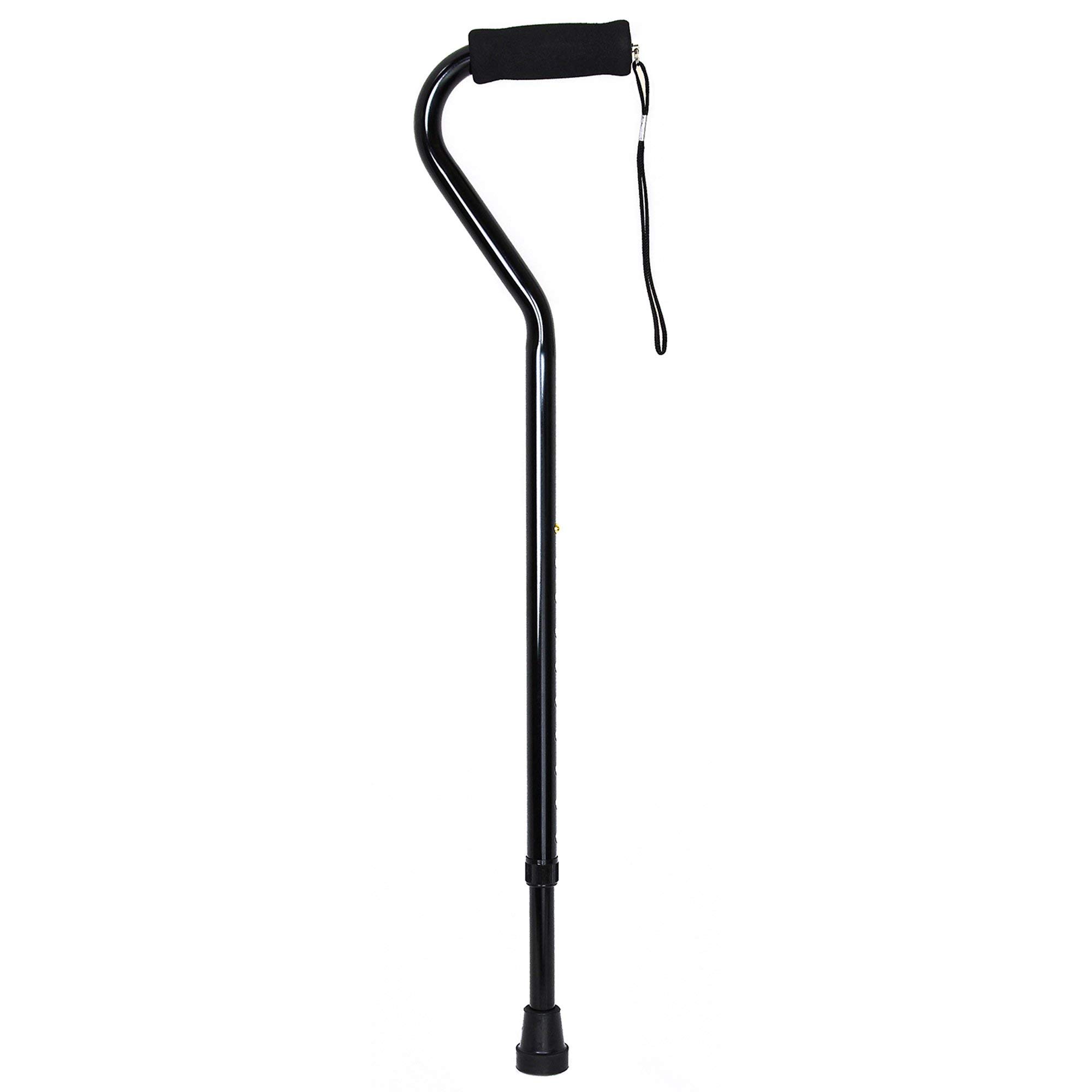 McKesson Cane, Offset-Handle, Aluminum, Black, Adjustable Height 30 in to 39 in, 1 Count