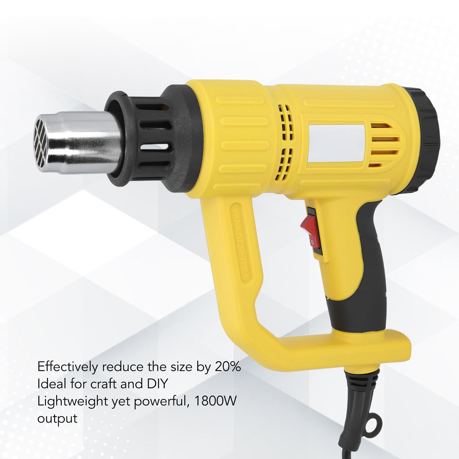 Pistola Termica, Pistola Ad Aria Calda Potente e Leggera da 1800 W con Display LCD Blu Ray a 4 Ugelli, Regolazione Continua del Calore da 50 a 600 ℃ per attività Professionali (Spina europea