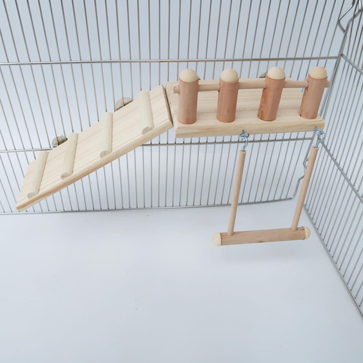 minkissy Hamsterspielzeug Set mit Schaukel und Sprungbrett für Streifenhörnchen und Kleine Papageien Robustes Zubehör für Hamster