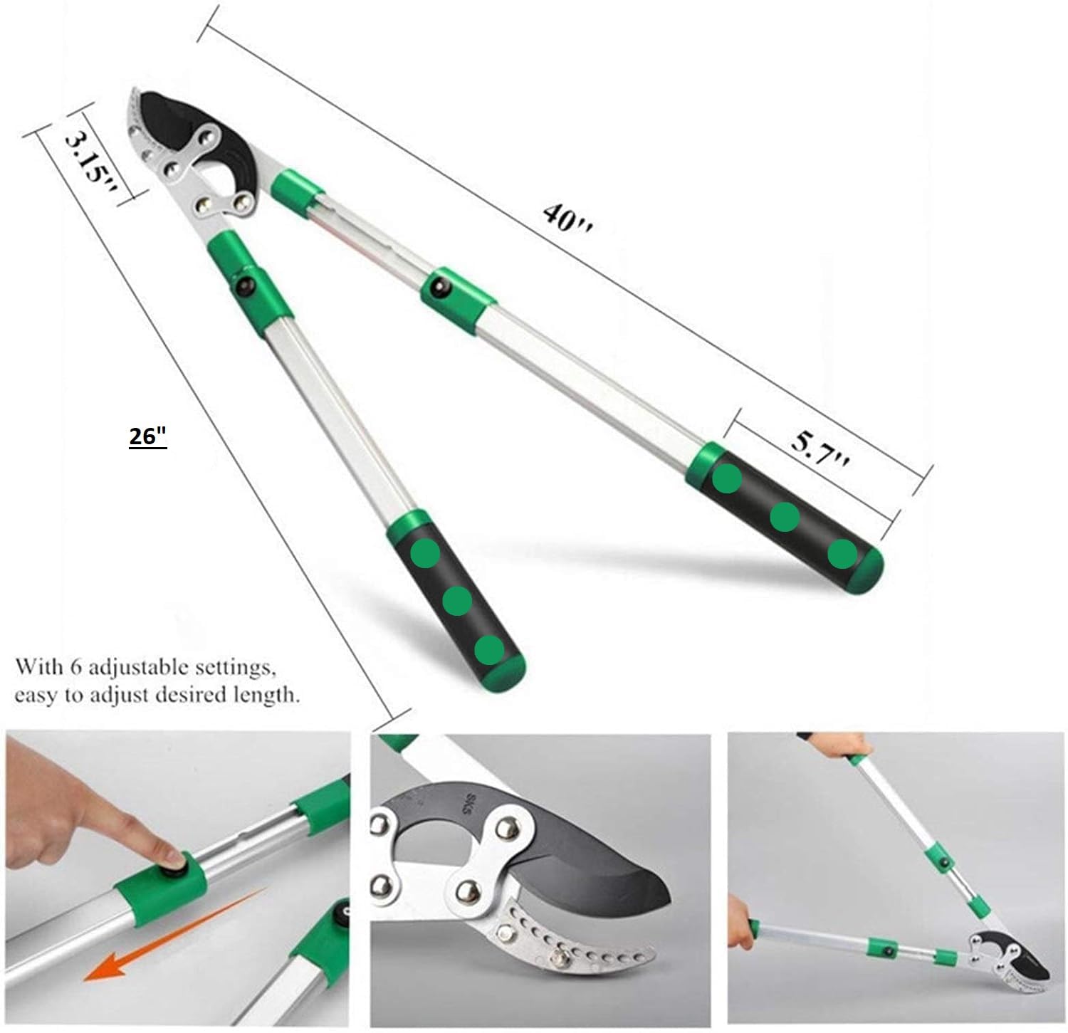 Hetkrishi Professional Ratchet Anvil Lopper| Heavy-Duty Compound Action Cutter | Extendable Handles for Extra Leverage|Garden Pruning Tree Hedge Branch Cutter Garden Lopper (Rachet Looper) - Image 7 thumbnail