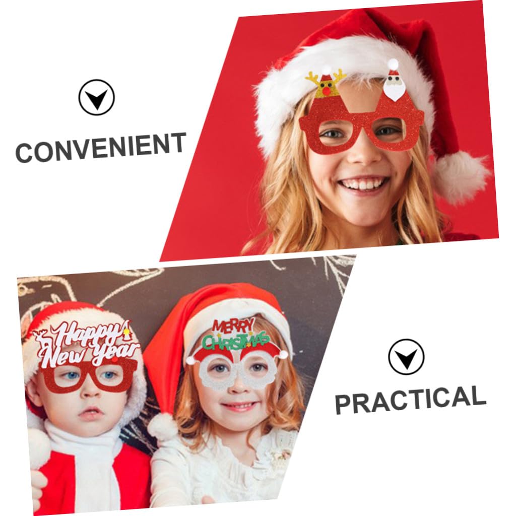 MAGICLULU Verres De Décoration De Noël Christmas Hat Lunettes Noel Fête De Mariage Boules De Décorations De Noël Accessoires De Lunettes De Fête Verres Pour