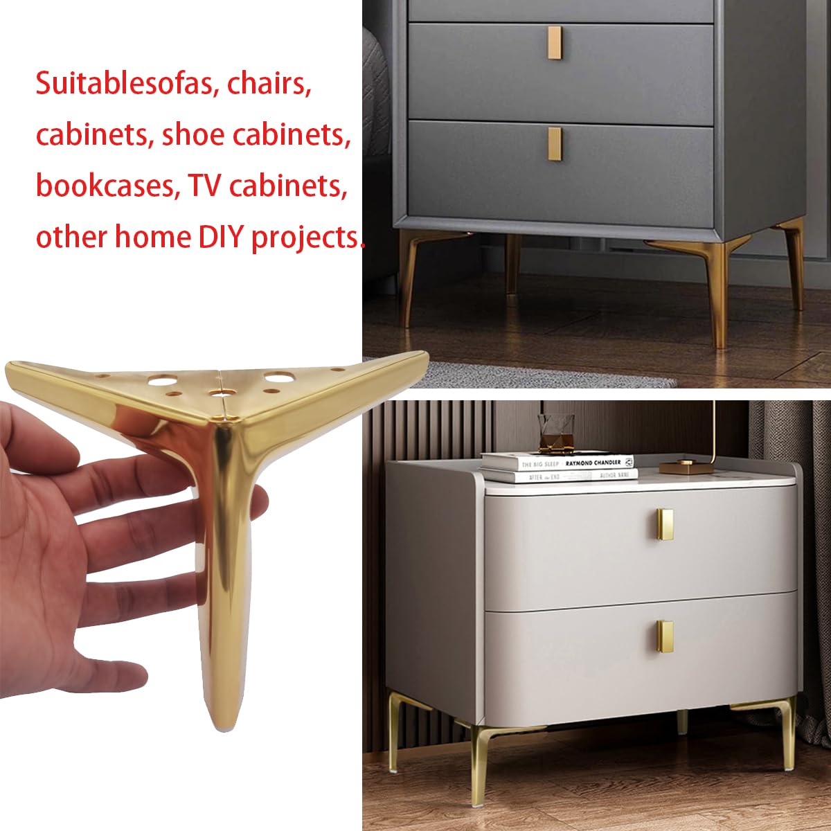 Amazon.com: Hyever 6 Inch Metal Furniture Legs Heavy Duty Sofa Cabinet  Couch Bed Legs Set of 4 Gold Furniture legs for DIY Project Couch Feet  Replacement for Cabinet Dresser : Tools &