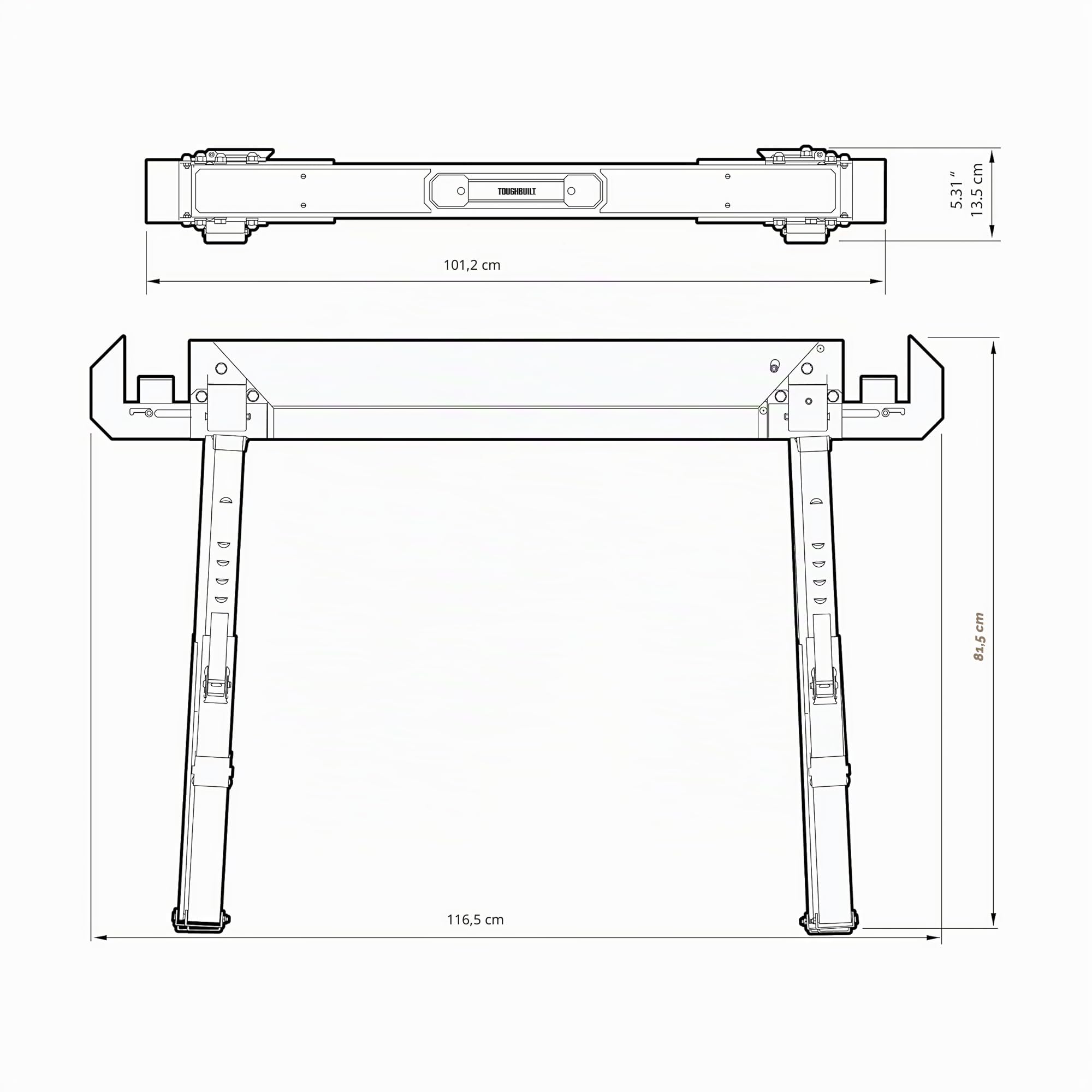 Pack de 2 Tréteaux-Table de chantier C700 - TOUGHBUILT INDUSTRIES INC. - TB-C700-2