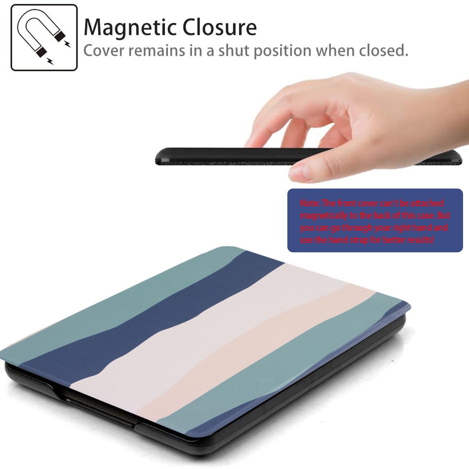 SCSVPN- Estuche para Kindle Paperwhite 10.ª generación 2018 con Correa de Mano, función de Encendido y Apagado automáticos, Funda Protectora Inteligente de Cuero sintético Delgado Solo Compatible con