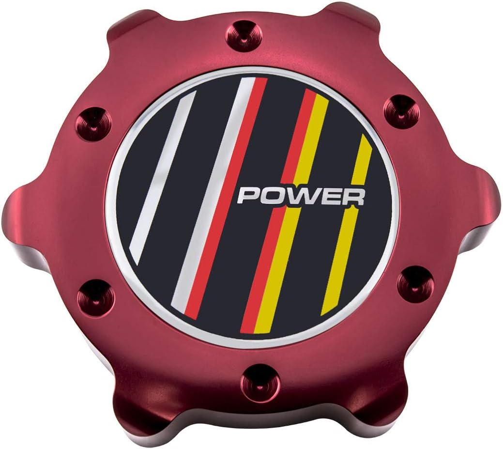 VMS RACING RED OIL CAP Power BSRY OIL CAP Emblem in Billet Aluminum Compatible with BMW E38 E65 E66 E67 7 Series 740i 740il 745i 745il 750 750il 760i 760il 95-08 1995-2008