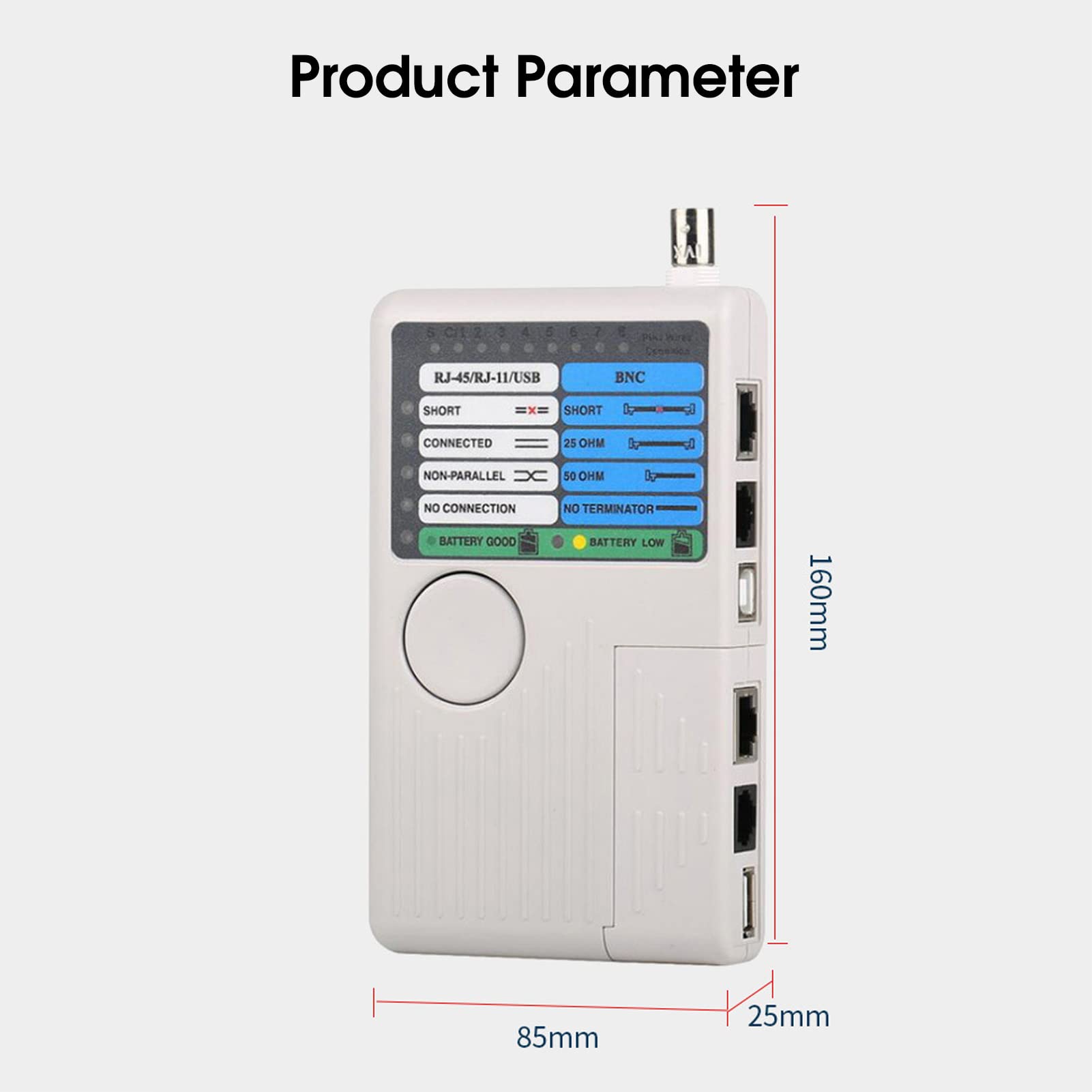 Tester kabli sieciowych LAN test kabla 4 w 1 zdalne urządzenie do pomiaru sieci LAN USB BNC do UTP STP, tester kabli RJ11 RJ45