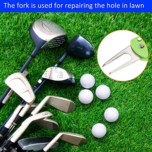 M METERXITY Golf Club Brush Kit- Golf Club Groove Cleaner Zip-line Dual Sided Bristle Cleaning Tools with Clip Divot Fork - Image 2